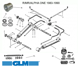 Reservdelar powertrim Alpha One Gen. 1 (1983-1990)