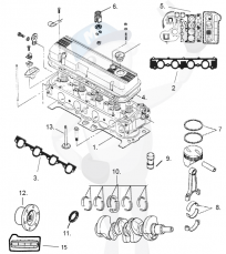 Reservdelar motorblock MerCruiser 4 cyl. 3.7 ltr.