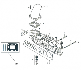 Avgasdelar MerCruiser 4 cyl. 3.0 ltr. LX 1995+