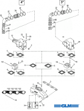 Avgasdelar MerCruiser V8 454 Bigblock GM V8 (1983 +)